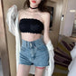 Lace Beauty Back Strapless No Steel Ring Non-slip Anti-glare Tube Top with Chest Pad Gathered Chest Underwear Women's Bra