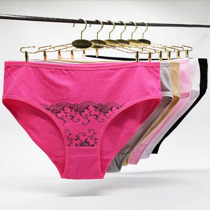 Women's Cotton Comfort Briefs Stretchy Underwear Panties Soft Trigonometric Knickers 6pcs/lot