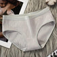 4PCS Cotton Underwear Women's Comfortable Sexy Lingerie Breathable Student Less Antibacterial Mid-low Waist Briefs Ladies Striped Underwear Bottoms