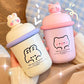 Korean Version of The Super Cute Cartoon Bear 316 Stainless Steel Thermos Cup Cute Girl Ins Strap Student Children's Cup