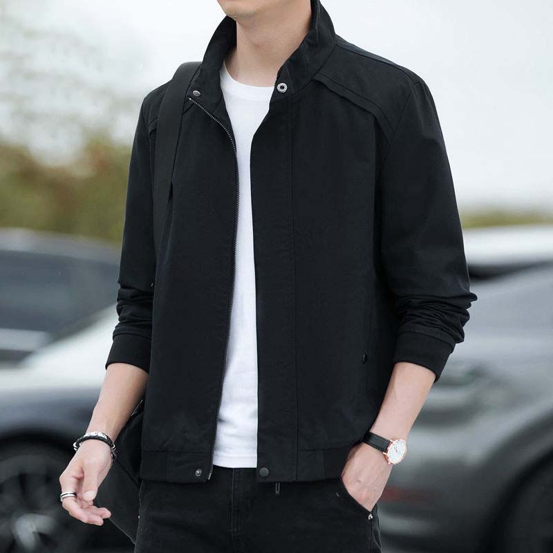 Pure Cotton Jacket Men's Jacket Loose Stand-up Collar Spring Autumn New Casual Jacket Men's Clothing