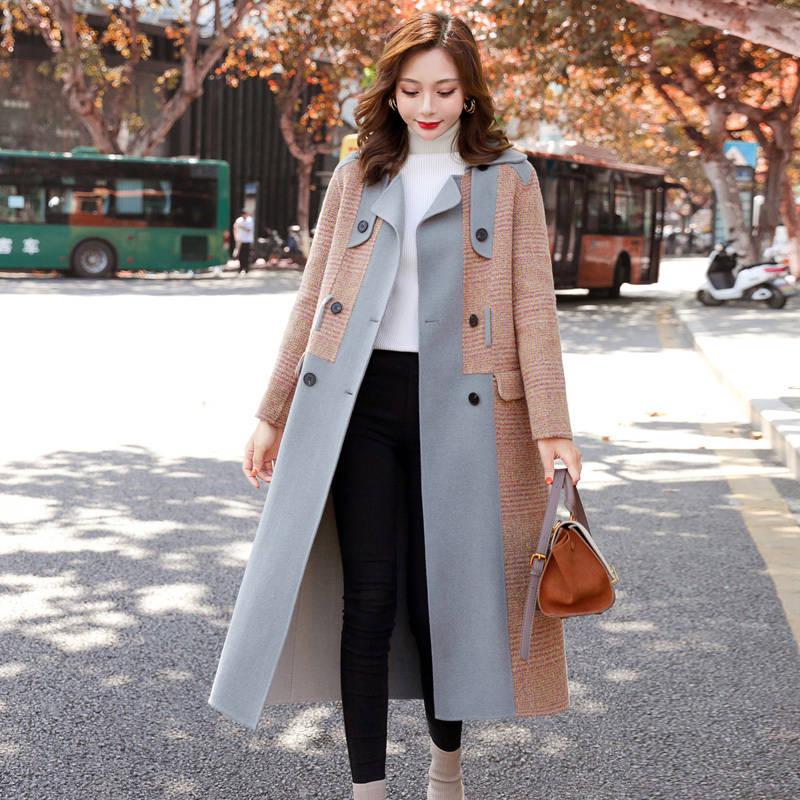 Winter Wool Long Coat Warm Office Ladies Jacket Women Outwear Casual Woman Elegant Blend Coat