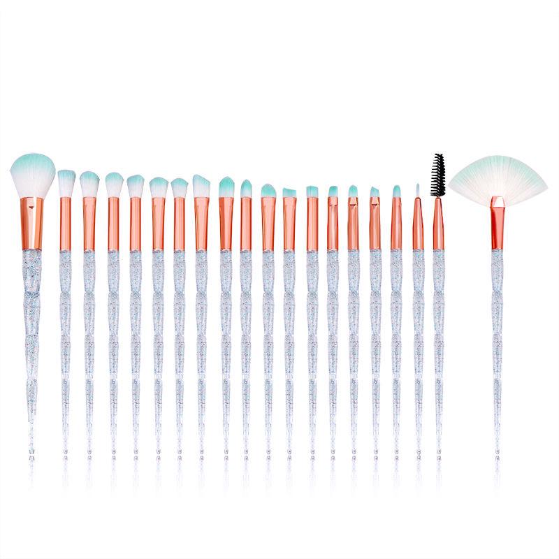 7 Pcs Diamond Shape Makeup Brush Set Dazzle Glitter Foundation Powder Makeup Eyeshadow Brush Kit