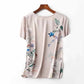Ice Silk Round Neck Short-sleeved Top Summer Positioning Printing Short-sleeved T-shirt Plus Size Women's Bottoming Shirt