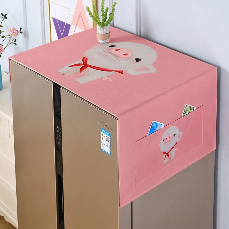 Refrigerator Cover Cloth Cotton Linen Waterproof and Dustproof Cover Towel Refrigerator Cover