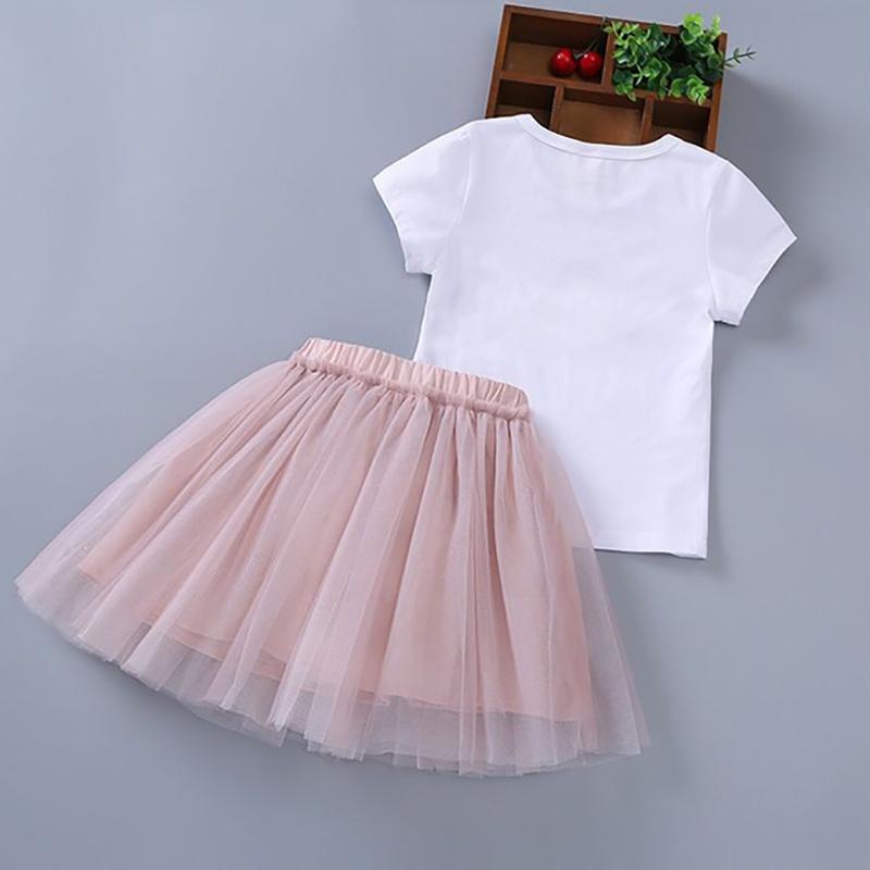 Two-piece Suit Summer Girl Suit Children's Thin Short-sleeved Skirt Suit Baby Cotton