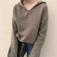 Winter Women Short Low-collar Warm Pullover Sweater Loose Soft Base Shirt Hooded Sweater