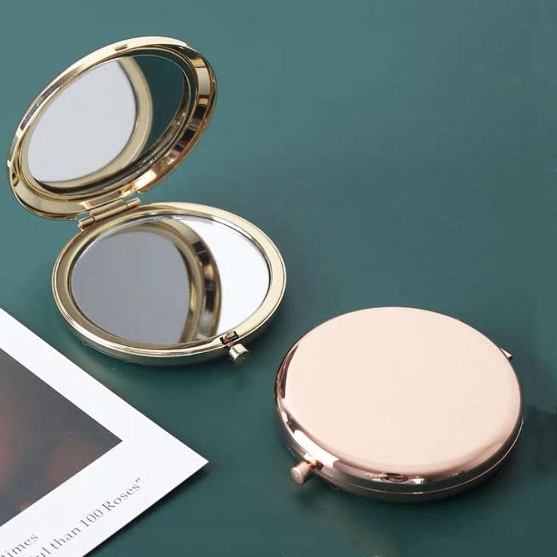 Solid Color Foldable Flip Double-sided Makeup Mirror Ladies Collapsible Must-have Makeup for Travel Appointment Portable HD Thin and Light