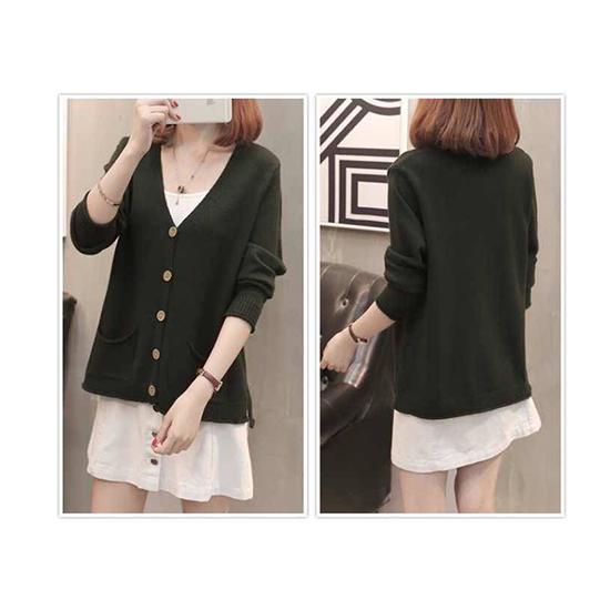 Winter Women Warm Casual Long Section Button Breasted Soft Cardigans Sweater Coat Jacket
