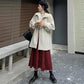 Wine Red Corduroy Tutu Skirt with Fungus, Autumn and Winter Style All-match Western Style Skirt Women's Mid-length Skirt