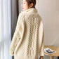Fleece Half Turtleneck Zip Sweater Loose Lazy Style Thick Outerwear Sweater
