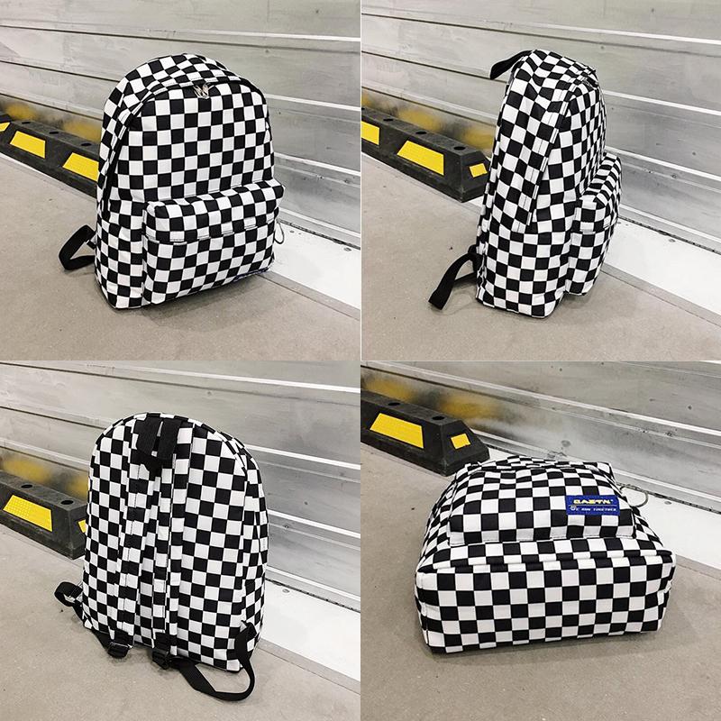 Unisex Plaid Nylon Design Daypack Laptop Backpack Book Bags for School Backpack Casual Rucksack