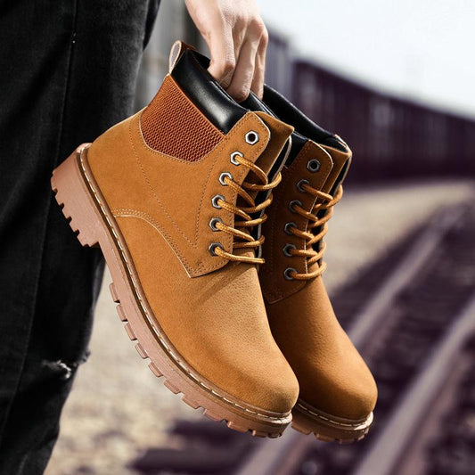 Autumn Martin Boots Men's High-top Shoes British Style Men's Leather All-match Motorcycle Boots