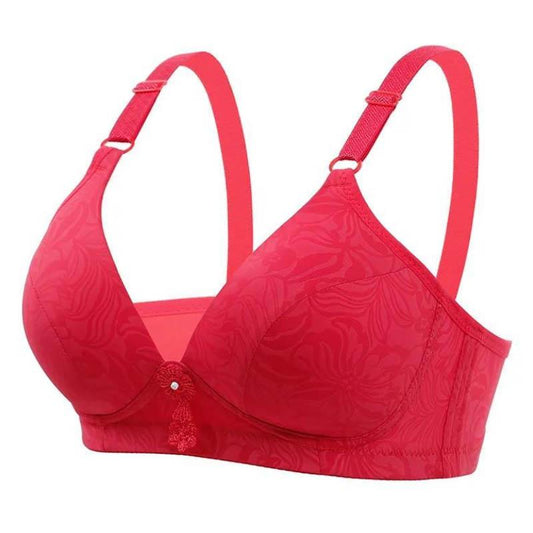 Gathering Anti-sagging Thin Section Simple Rear Three-row Buckle Large Size Bra No Steel Ring Sports Beauty Back Sensitive Surface Breathable Bra