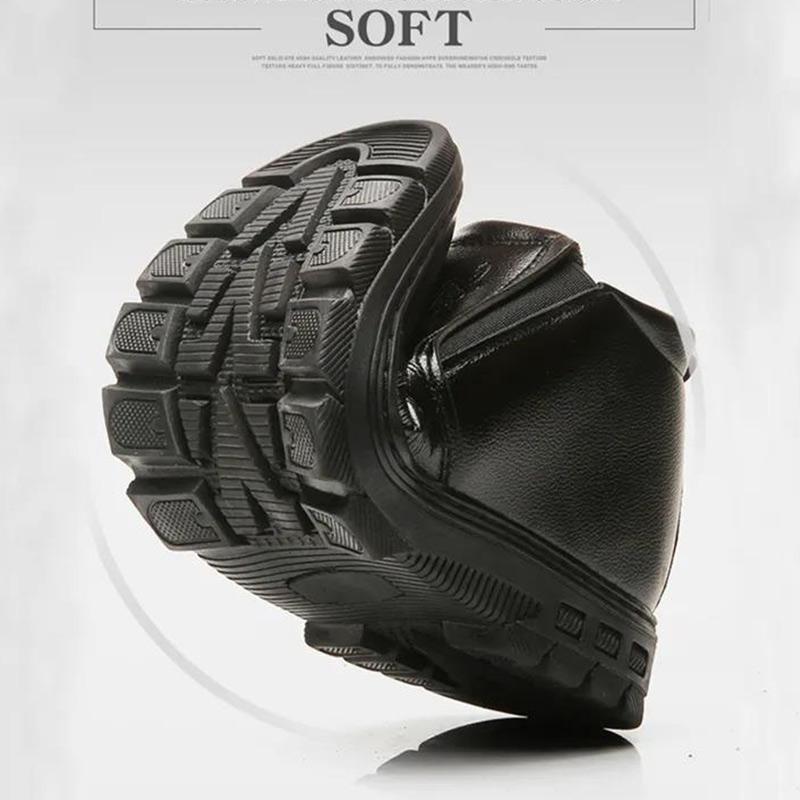 Men's Cotton Shoes Thick Boots Men's Shoes Winter Casual Leather Shoes High-top Plus Cashmere Warm Business Shoes