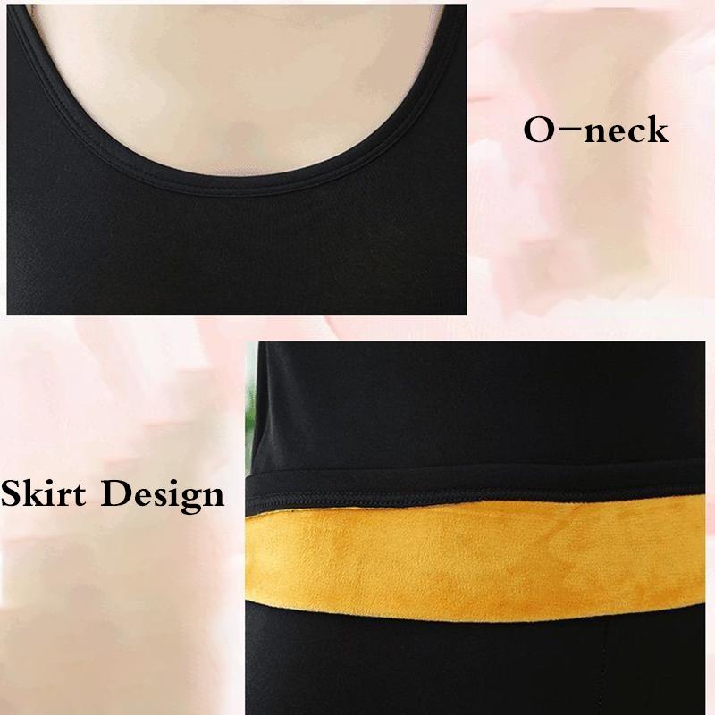 Women Plus Size Winter Thermal Underwear Plus Velvet Thickened O-neck Tops Pants Female Tight Suit Windproof Comfortable Soft Lining Long Sleeve