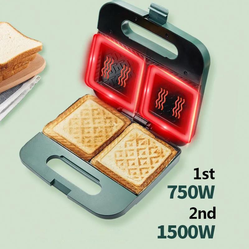 750W/1500W Dual-speed Frying and Grilling Machine Dual-disc Waffle Maker Sandwich Maker Kitchen Supplies