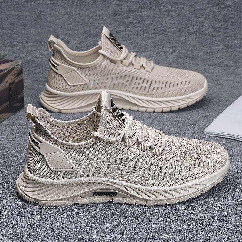 Summer Men's Shoes Trendy Mesh Fly Woven Thin Breathable Net Shoes Men's Casual Sports Shoes