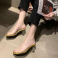 Transparent High Heels Women Square Toe Sandals Summer Shoes Woman Clear High Pumps Wedding Heels Slippers