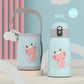 Children's Vacuum Flask with Straws for School Special Anti-fall Water Bottle