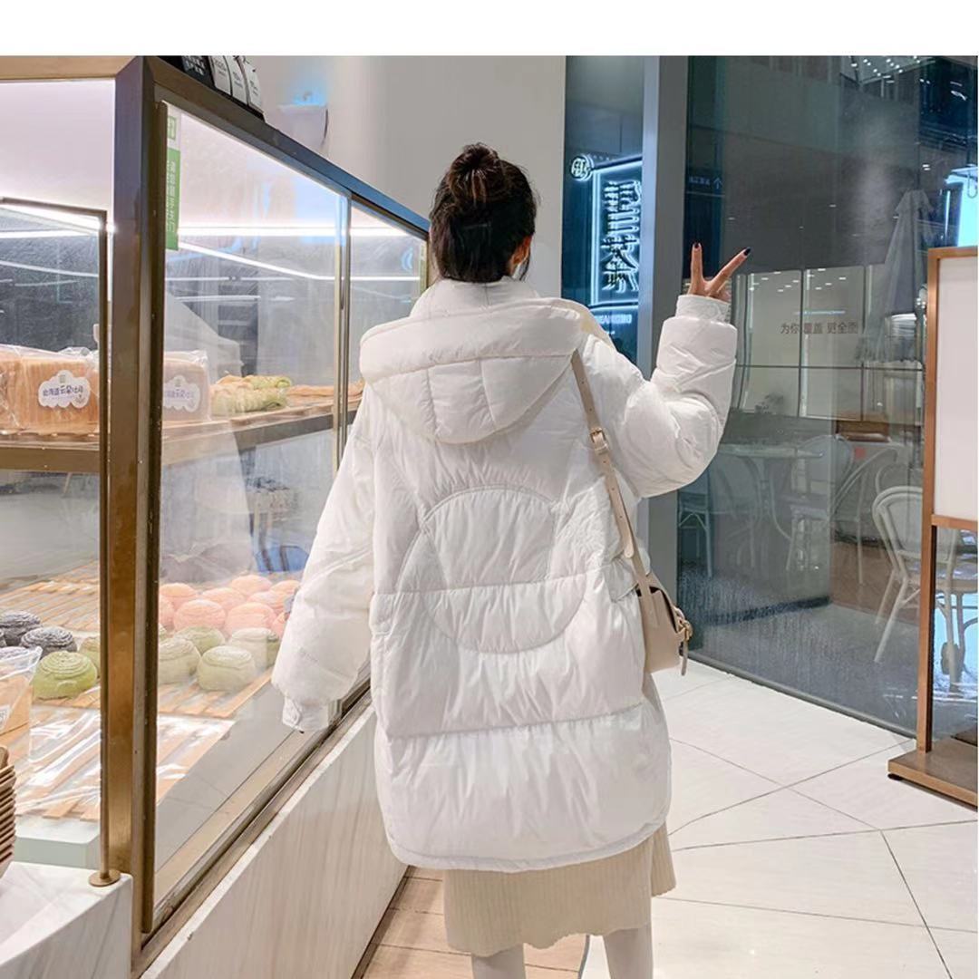 Mid-length Down Jacket Women's Winter Women's Hooded Stand-up Collar Loose Thick Bread Coat Jacket Winter Warmth Thick Cotton Jacket