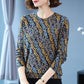 Autumn and Winter Printing Bottoming Shirt Women's Plus Size Casual Sweater Fashion Round Neck Printed Sweater