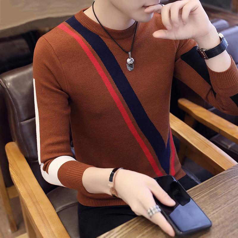 Pullovers Men Brand Clothing 2019 Autumn Winter Wool Slim Sweater Men Casual Striped Pull Jumper Men