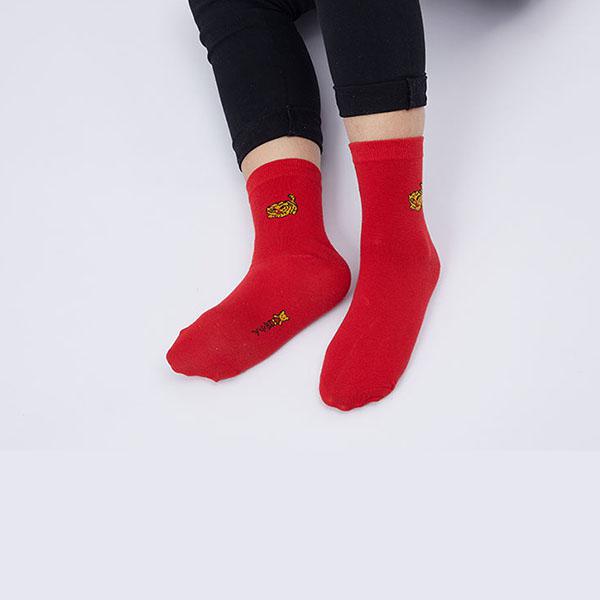 Red Socks Men's and Women's Couples Wedding Socks Mid-tube Tiger Year Autumn and Winter Red Festival Cotton Socks