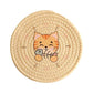 Cartoon Printing Cat Coaster Cotton Placemat Insulation Pad Thickened Hand-woven Coaster Round Coaster