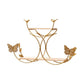 Double Layer Storage Rack Metal Wood Punch-free Shelf Flower Bird Modeling Display Stand with Light Strip