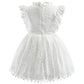 Princess Dress Children's Summer Cotton Dress Girls Korean Style Lace Flying Sleeves Hollow Child