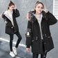 Winter Mid-length Loose Cotton Jacket Korean Version Plus Velvet Thick Coat Embroidery Hit Color Ladies Parkas