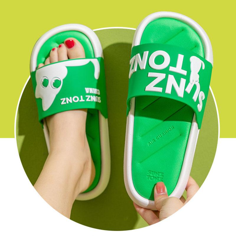 Soft Sandals and Slippers for Summer Couple Cute Cartoon Non-slip Bathroom Bath Indoor Home Outing Slippers for Men