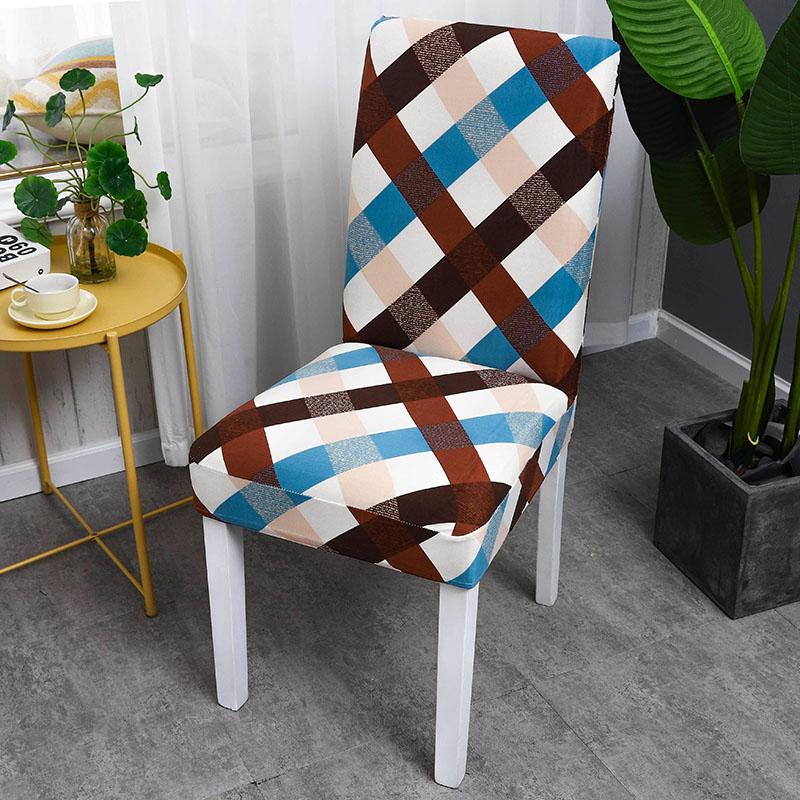 4PCS Elastic Printed Dining Chair Cover for Hotel Wedding Party Office Chair Covers Spandex Stretchable  Chair Cover