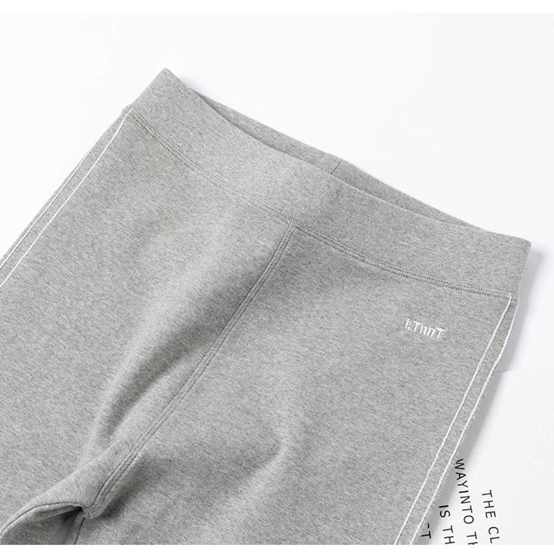 Women's Leggings Outer Wear Spring and Autumn Solid Trousers Comfortable Cotton High-waisted Korean Style Slim Tight-fitting Long Pants Line Leggings