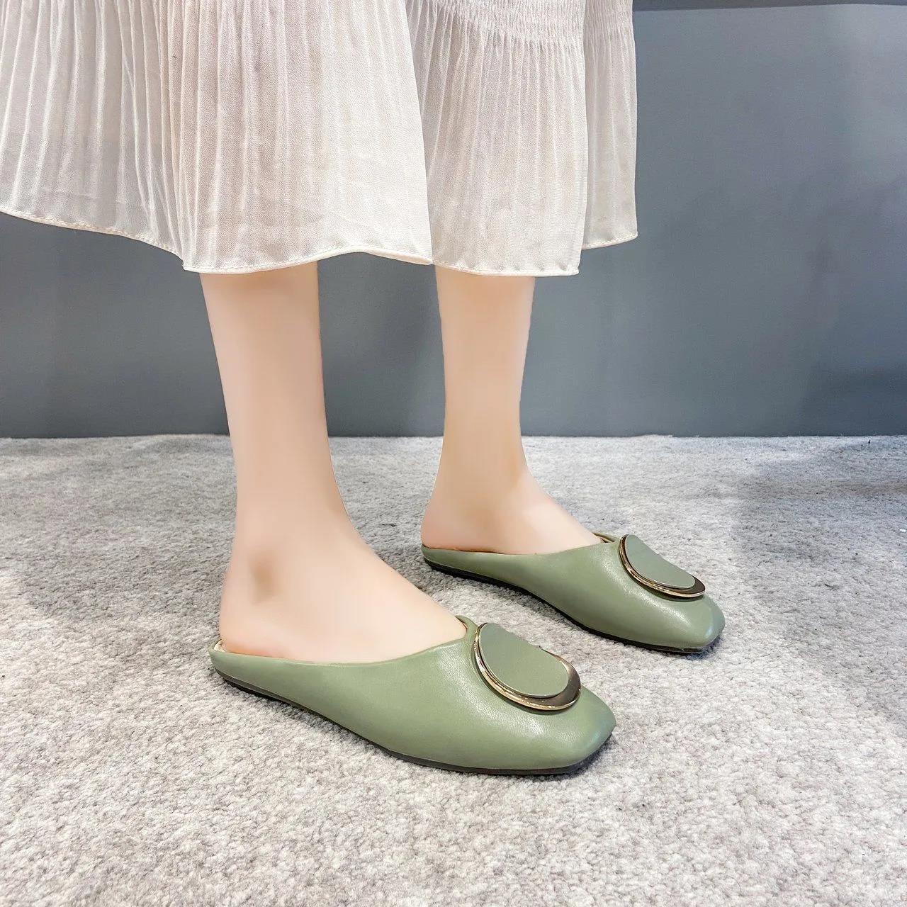 Women Summer Baotou Slippers Antiskid Soft Bottom Slippers Non Slip Outdoor Casual Solid Color Slippers
