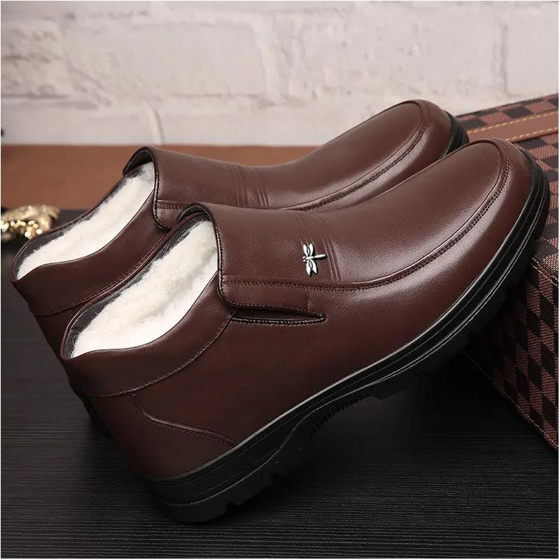 Cotton Shoes Men's Winter Plus Velvet Warm Shoes Tendon Bottom Middle-aged and Elderly Father Shoes Winter Non-slip Men's Cotton Shoes