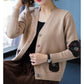Autumn and Winter Knitted Sweater Cardigan Loose Large Size Top Simple Short Middle-aged Women Jacket