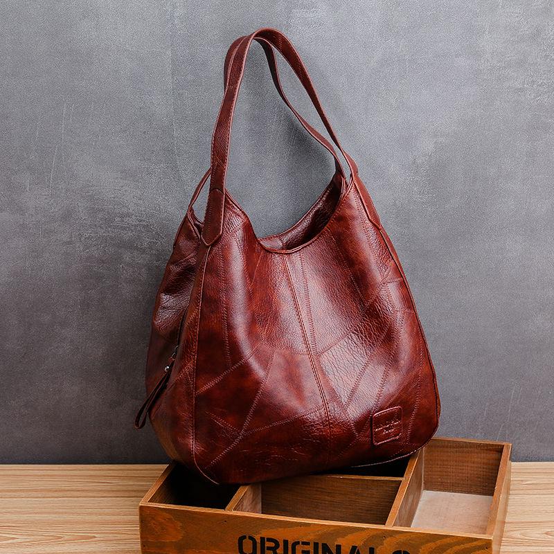 Retro Wild Tote Bag Literary Simple One-shoulder Handbag Multi-compartment Casual Light Ladies Messenger Bag