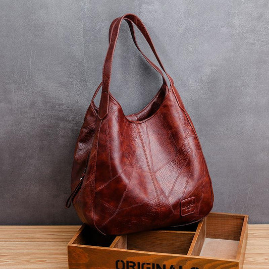 Retro Wild Tote Bag Literary Simple One-shoulder Handbag Multi-compartment Casual Light Ladies Messenger Bag