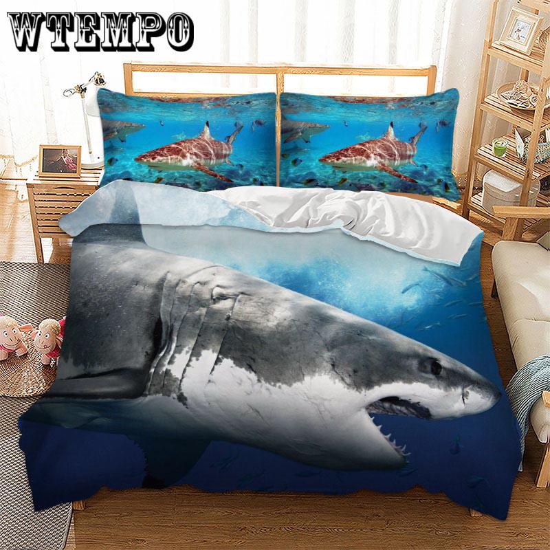 Bedding Set 3D Shark Bedding Sets  Duvet Cover Sets 3 Pcs  Set Duvet Cover Pillow Case