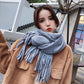 Scarves Lady Winter Thicken Warm Soft Pashmina Shawls Wraps Female Knitted Wool Long Scarf