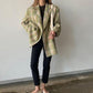 Vintage Loose Women Plaid BlazerAutumn Chic Double Breasted Female Long Sleeve Suit Jackets Stylish Ladies Blazer