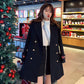 Women Trench Coat  Winter Lapel Long Sleeve Coats Office Ladies Solid Loose Woolen Coat Outwear