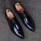 Men's Business Casual Shoes England Fashion Pointed Toe Shoes Leather 3D Patent Leather Men's Shoes