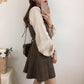 Set of 2 Y2K Fashion Dark College Clothing Knitted Vintage Women's Sweater Dresses, Women's Shirts Sleeveless Vintage Casual Tops