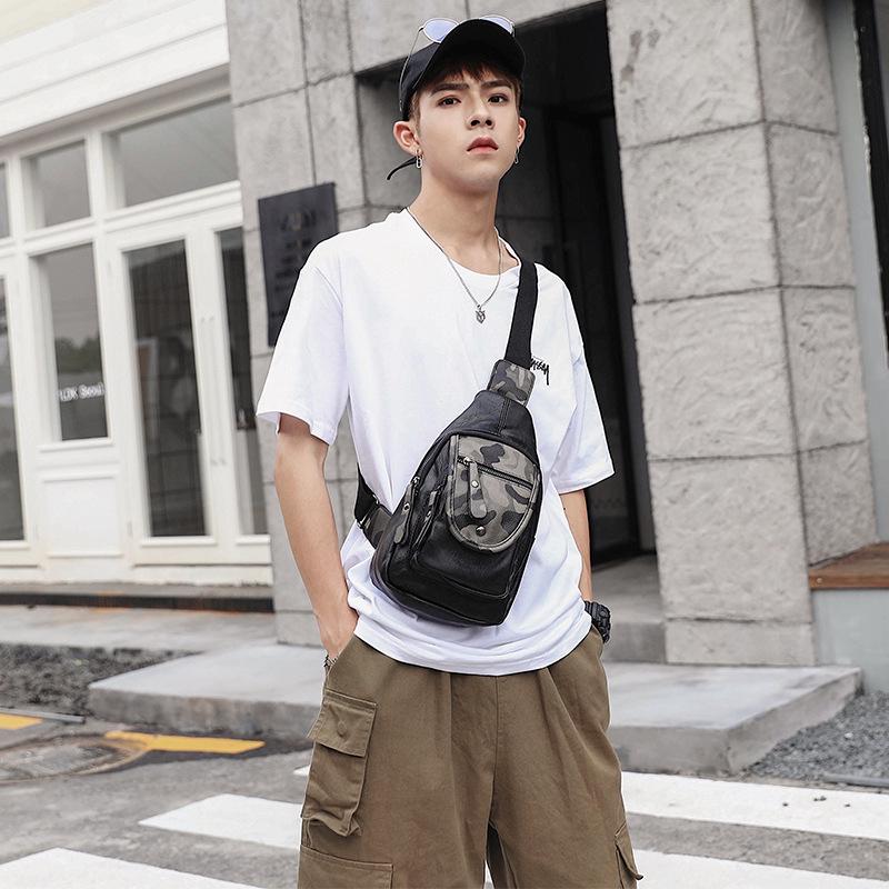 Camouflage Chest Bag Men Large Capacity Multi-pocket Shoulder Bag Outdoor Sports Bag Backpack