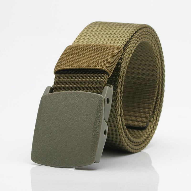 Nylon Belt Student Military Training Pants with Breathable Plastic Buckle Decorative Belt