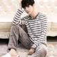 Men's Pajamas Autumn and Winter Flannel Thickening Plus Velvet Coral Velvet Cartoon Pajamas Men's Home Service Winter Suit