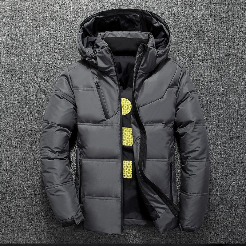 Winter Warm Men's Jacket Jacket Casual Stand-up Collar Down Thick Hood White Duck Parka Men's Winter Hooded Down Jacket